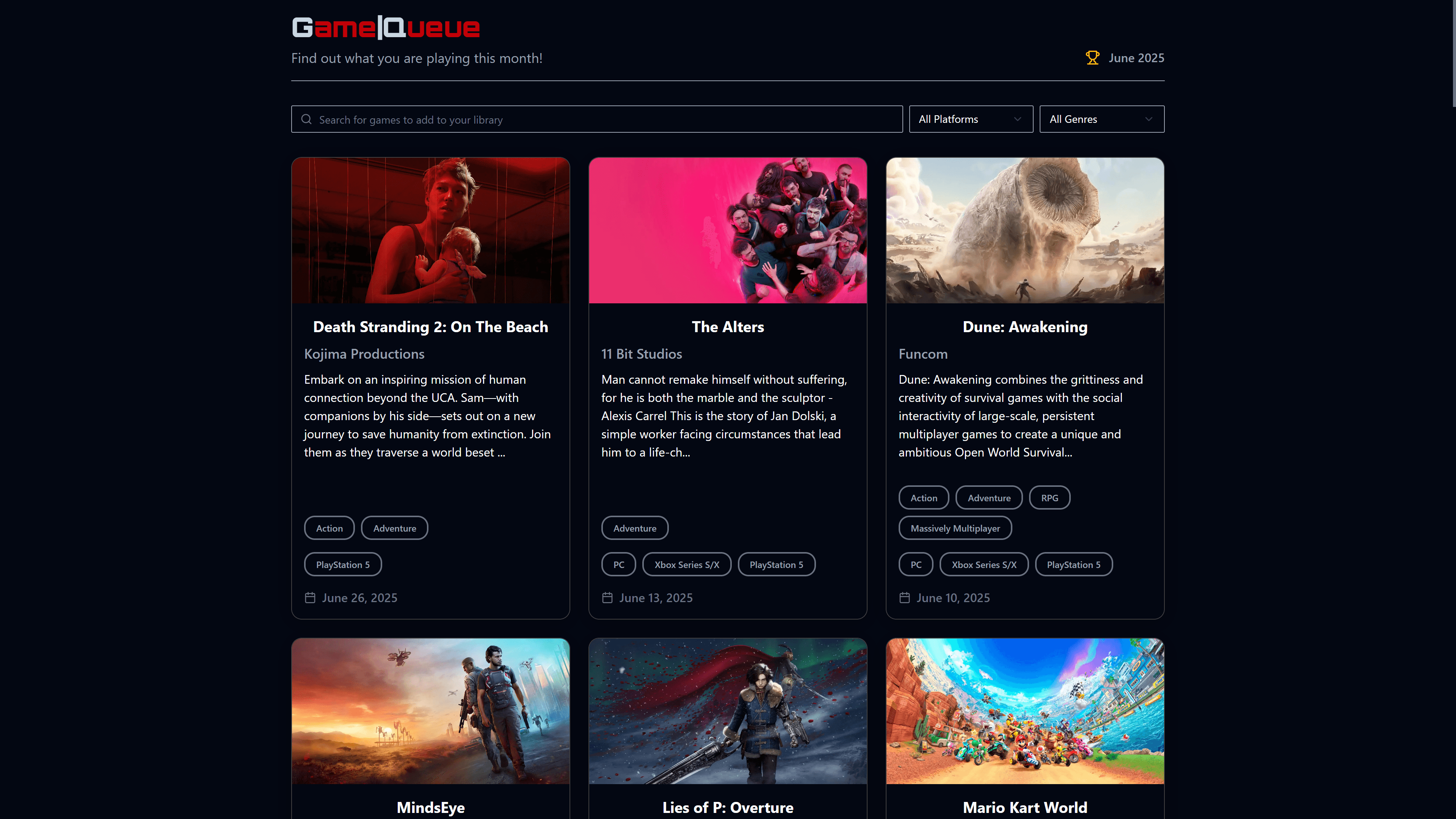 GameQueue screenshot 1