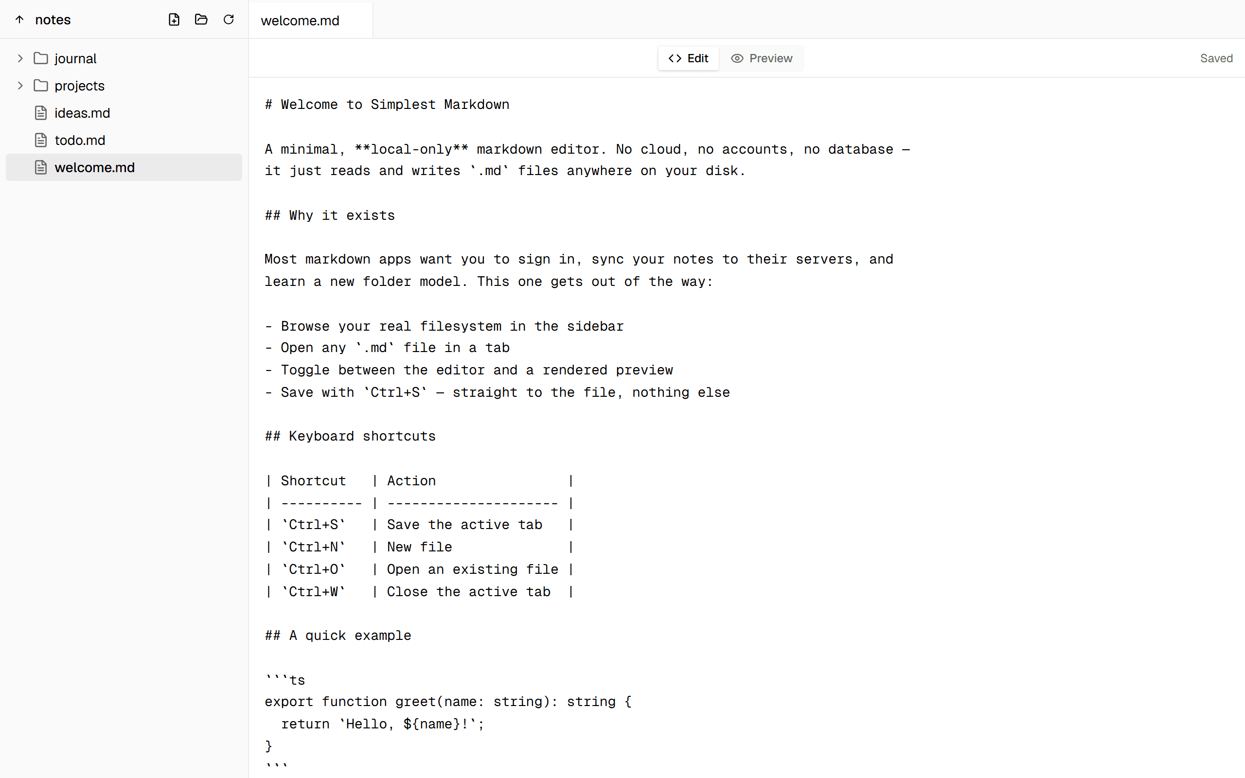 Simplest Markdown screenshot 1