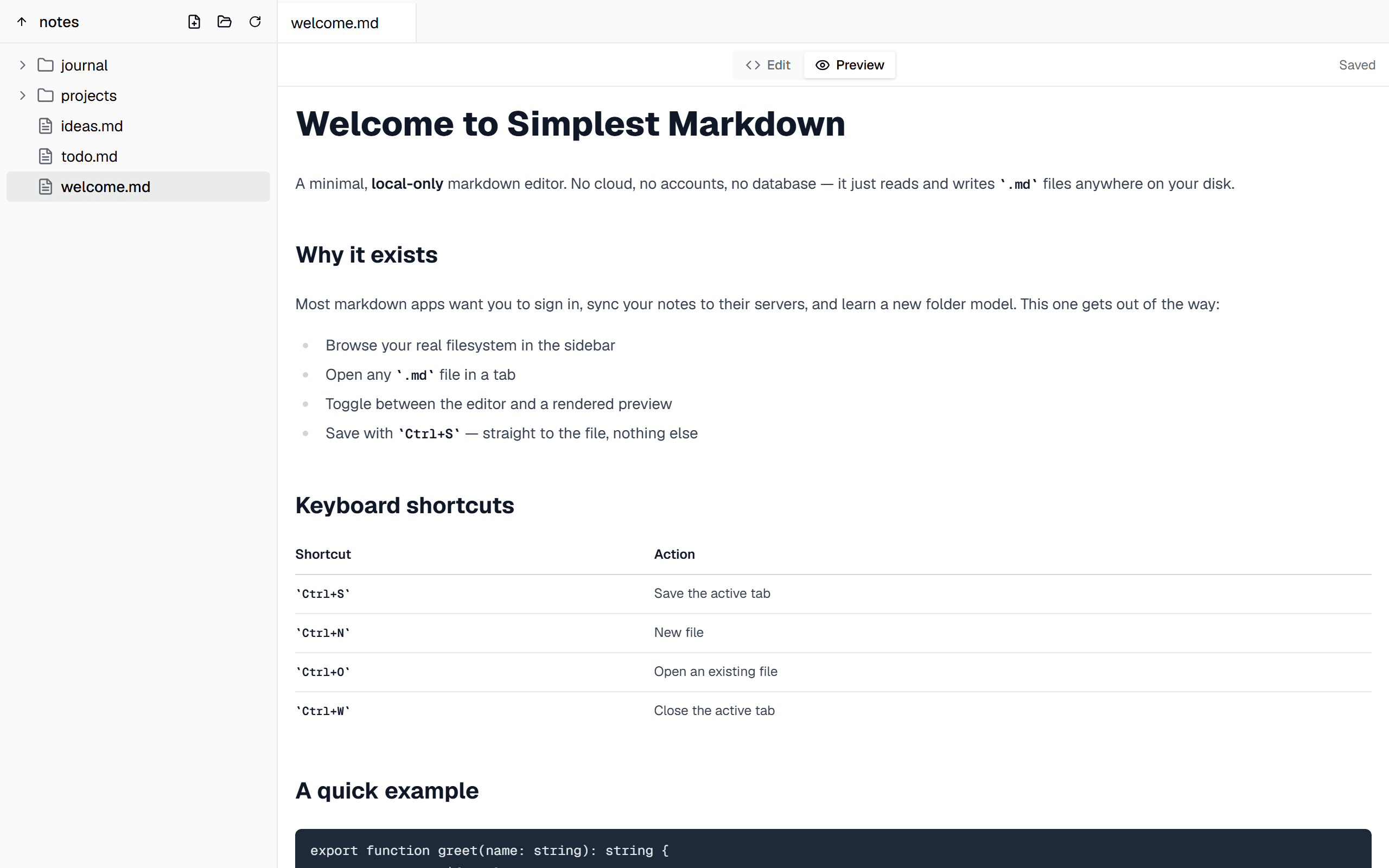 Simplest Markdown screenshot 2